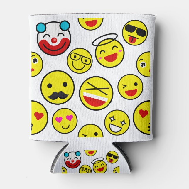 Porta-lata palhaço engraçado emojis (Frente)
