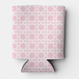 Porta-lata Palm Beach Pink and White Cane Webbing