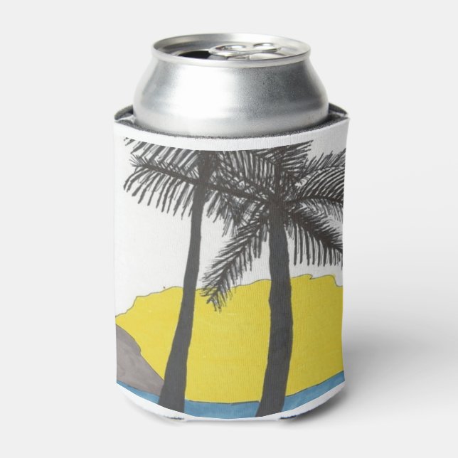 Porta-lata Palm Tree Sunrise Silhouket (Can Front)