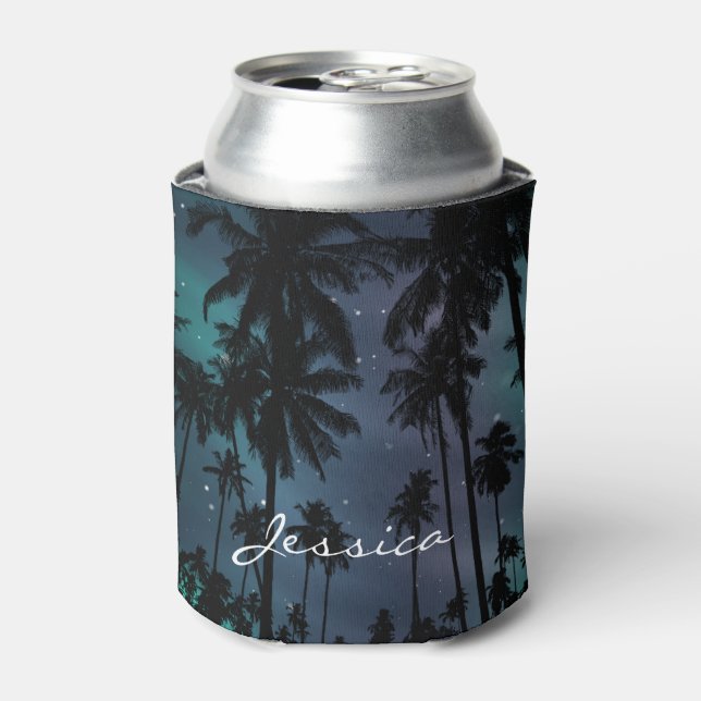 Porta-lata Palm Trees and Starry Night Sky Personalised (Can Front)