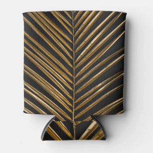 Porta-lata Palma de data do ouro: Fundo preto minimalista