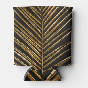 Porta-lata Palma de data do ouro: Fundo preto minimalista