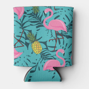 Porta-lata Palma de Flamingos Rosa: Havaí exótico