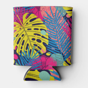 Porta-lata Palmas Exóticas: Elegância Floral Vintage
