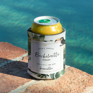 Porta-lata Palmas tropicais de solha   Monograma