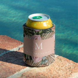 Porta-lata Palmeira da selva deixa flores da floresta tropica