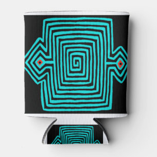 Porta-lata Panamá Mola Tortoise - Preto Azul