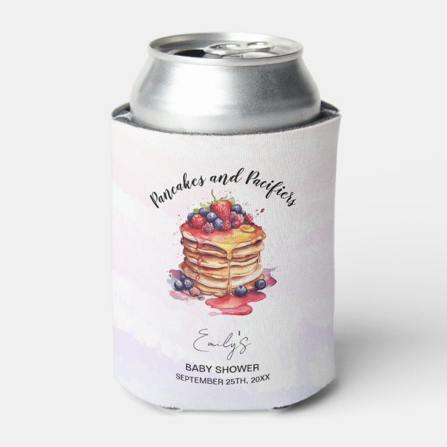 Porta-lata Pancakes e Chupetas Brunch Chá de Bebê (Can Front)