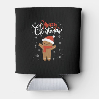 Porta-lata Pão de gengibre de natal feliz | biscoito de natal