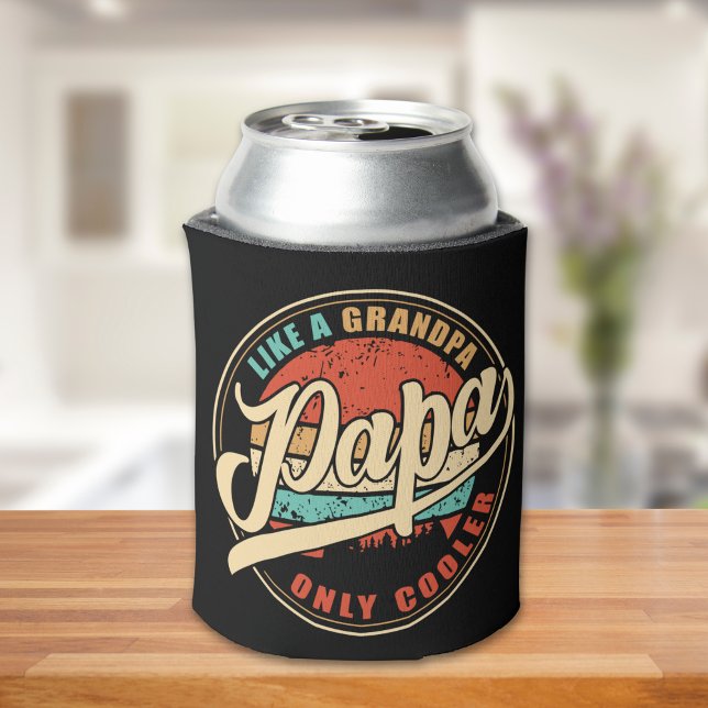 Porta-lata Papa Like a Grandpa Only Cooler – Funny Dad Gift (Criador carregado)