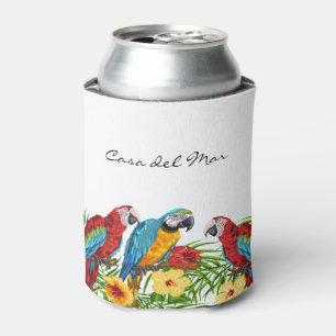 Porta-lata Papagaios tropicais deixam o nome da casa de verão