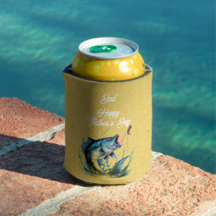 Porta-lata Papai Feliz Dia dos Pais Amarelo Grande Peixe Atac