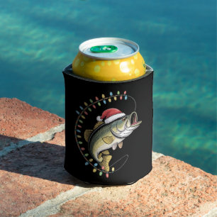 Porta-lata Papai Natal Robalo Peixe Divertido Pesca Pescador