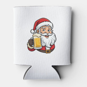 Porta-lata Papai Noel Bebendo Cerveja Gráfico de Natal