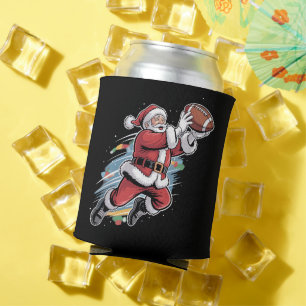 Porta-lata Papai Noel Jogando Futebol Americano Natal