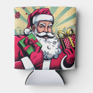 Porta-lata Papais noeis de banda desenhada/Natal