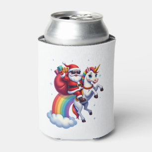 Porta-lata Papais noeis De Natal Andando No Unicórnio Xmas Ra