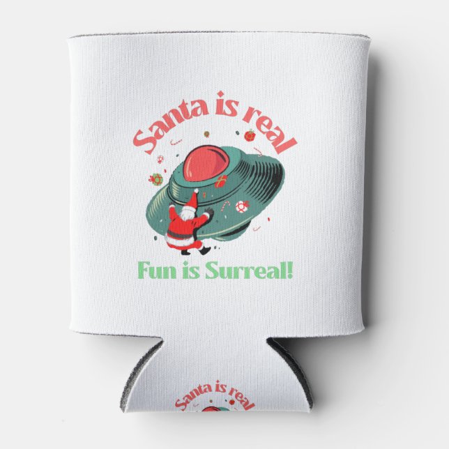 Porta-lata Papais noeis É Muito Divertido É Surreal (Frente)