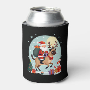 Porta-lata Papais noeis Riding Reindeer Siamese Cat Árvore de