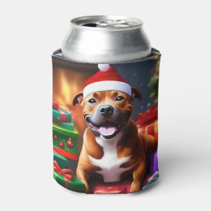Porta-lata "Papais noeis: Uma Surpresa Festiva de Staffy"