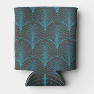 Porta-lata Papel de parede da Art deco: padrão preto e azul