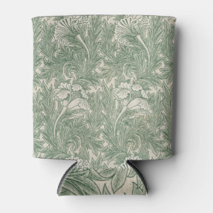 Porta-lata papel de parede de tulipa têxtil verde william mor