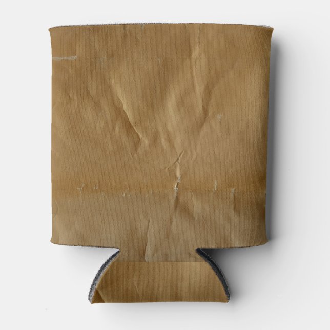 Porta-lata Papel vermelho amassado: fundo gelado. (Frente)