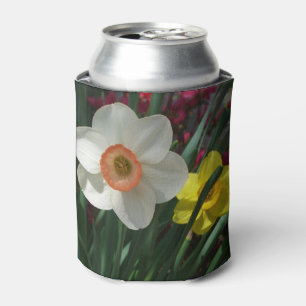 Porta-lata Par de Daffodils Flores Rosa e Amarelo