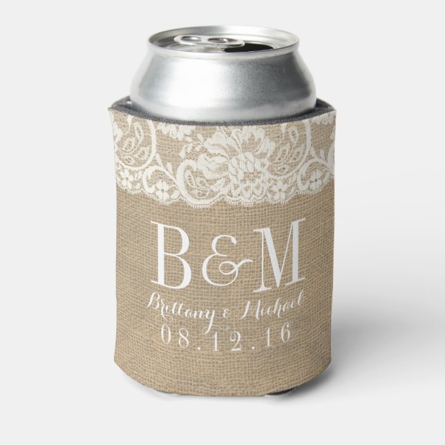 Porta-lata Para ter e manter o Casamento Mongram (Can Back)