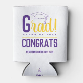 Porta-lata Parabéns Boné Formando Amarelo Roxo