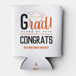 Porta-lata Parabéns Boné Formando Laranja e Preto