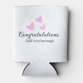 Porta-lata Parabéns cor-de-rosa