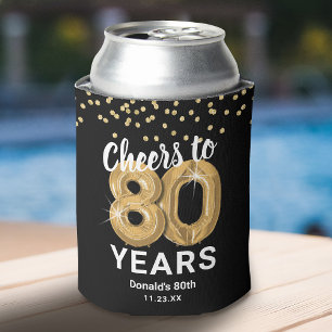 Porta-lata Parabéns de Aniversário para Adulto 80 Anos
