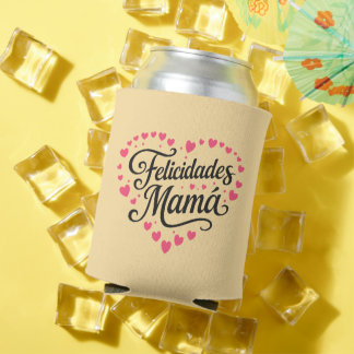 Porta-lata Parabéns Mamãe Feliz Dia das Mães Caligrafia |