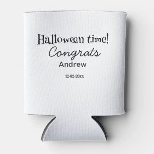 Porta-lata Parabéns no Halloween adicione nome data ano forma