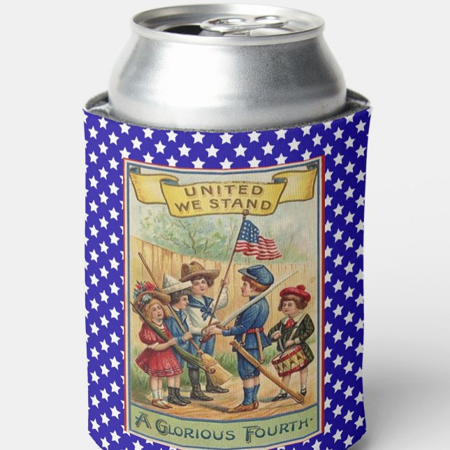 Porta-lata Parada de Crianças Quarta Bandeira Patriótica de j (Criador carregado)