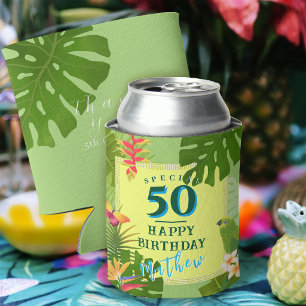 Porta-lata Paraíso Tropical Aniversário Anual Verde