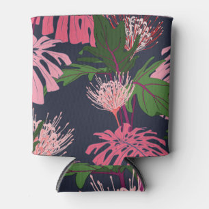 Porta-lata Paraíso Tropical: Folhas Exóticas e Flores