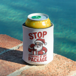 Porta-lata Pare de Olhar Minha Embalagem Papai Noel Natal Sar