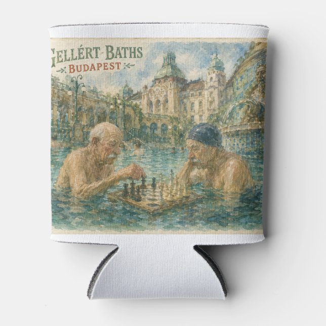 Porta-lata Partida de xadrez Gellert Baths Budapeste Hungria (Frente)