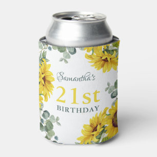 Porta-lata Partido aniversário de 21 anos de Girassol
