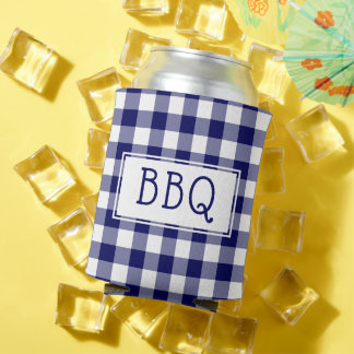 Porta-lata Partido Clássico de CHURRASCO Branco Gingham