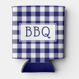 Porta-lata Partido Clássico de CHURRASCO Branco Gingham