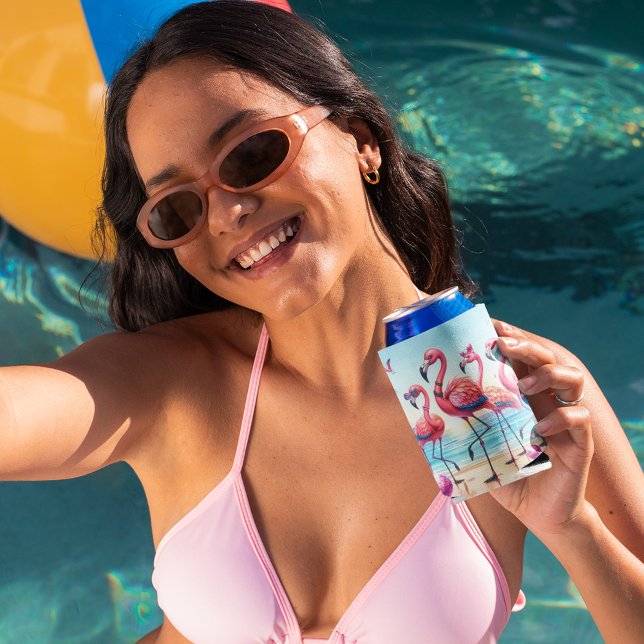 Porta-lata Partido Flamingle Beach do vamos (Criador carregado)