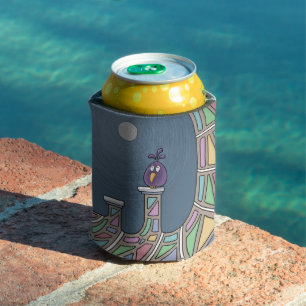 Porta-lata Pássaro Tiki Roxo com resfriador de lata de lua ch