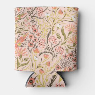 Porta-lata Pastel Blooming Flowers Padrão Vintage