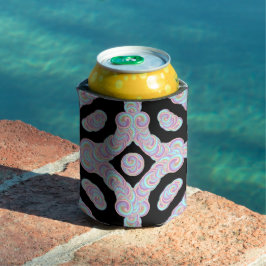 Porta-lata Pastel Colored Squiggly Discs Symmetrical Pattern