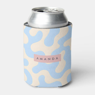 Porta-lata Pastel Personalizado Azul Pastel Camuflagem Abstra