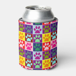 Porta-lata Patas Multicoloridas em Quadrados Multicoloridos