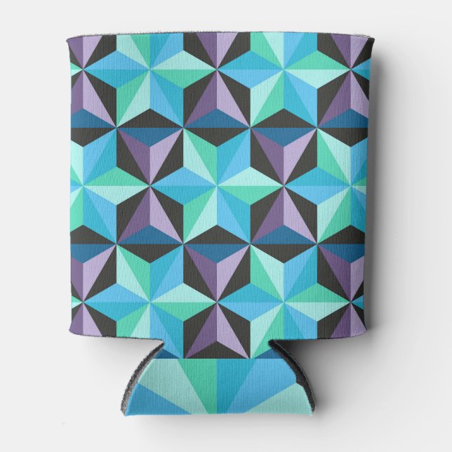 Porta-lata Patches Geométricas de Estrelas Abstrato (Frente)